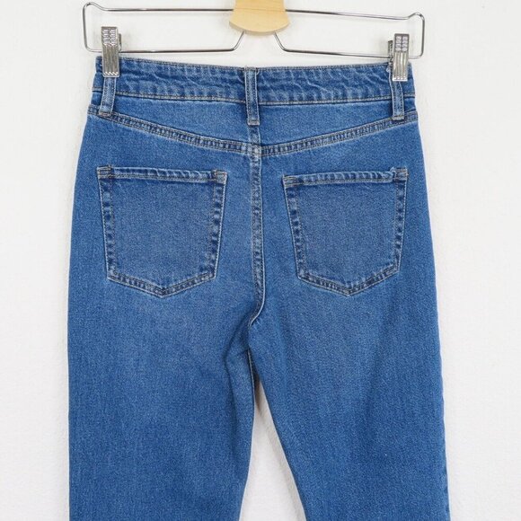 Wild Fable Womens 2 Medium Blue Wash Denim Jeans Distressed Raw Hem Cotton Blend - Picture 6 of 10